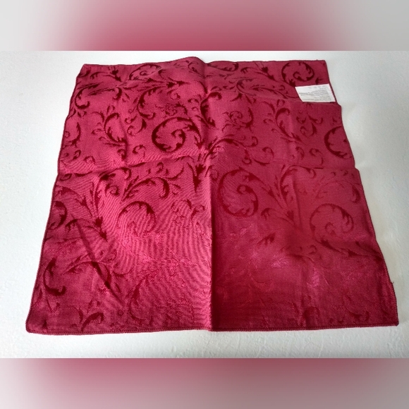 Fancy Burgundy Holiday Napkins (8) - Picture 3 of 4
